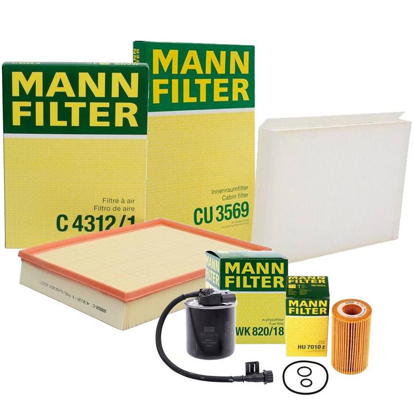 Mercedes Air / Cabin Air / Fuel / Engine Oil Filter Kit - MANN-FILTER 3727759KIT